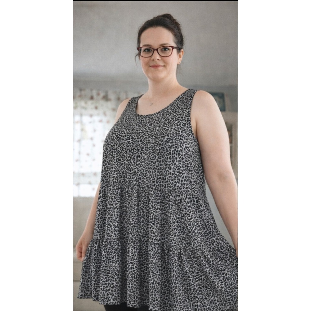LuLaRoe Leopard Mini Dress Tunic XL‎ GUC Boho Cottagecore Summer 🐆
